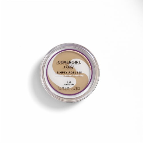 CoverGirl Simply Ageless Instant Wrinkle Defying Foundation SPF 28 - 260 Classic Tan Perspective: front
