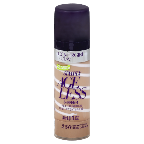 CoverGirl + Olay Simply Ageless 3-in-1 250 Creamy Beige Liquid Foundation Perspective: front