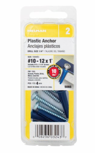 Hillman #10 Plastic Drywall Anchor Set Perspective: front