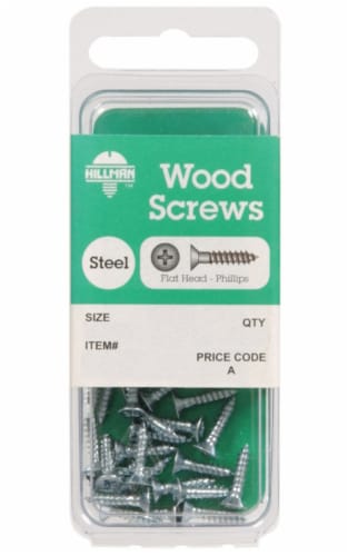 Hillman™ No. 6 Phillips Steel Wood Screws - 30 Pack Perspective: front