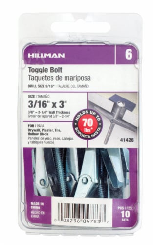 Hillman Large Round Steel Toggle Bolt - 5 pk Perspective: front