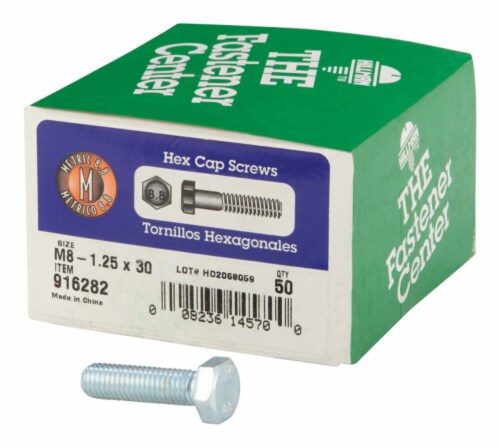 Hillman M8-1.25 mm D X 25 mm L Heat Treated Steel Hex Head Cap Screw 50 pk Hillman M8-1.25 mm D X 25 mm L Heat Treated Steel Hex Head Cap Screw 50 pk