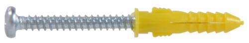 Hillman #4-6-8 Ribbed Plastic Anchor with Screw Perspective: front