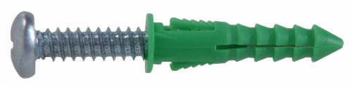 Hillman #12-14-16 Ribbed Plastic Anchor with Screw Perspective: front
