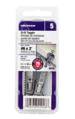 Hillman Drill Toggle Heavy Duty Self Drilling Anchor Perspective: front