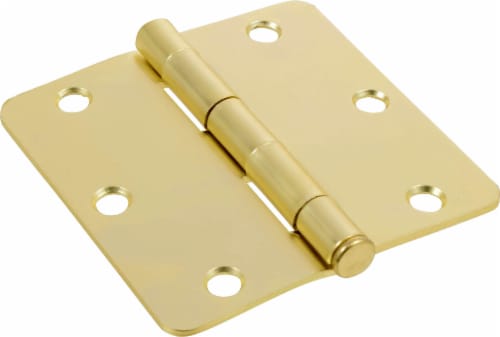 Hillman Rounded Residential Door Hinges - Brass Perspective: front