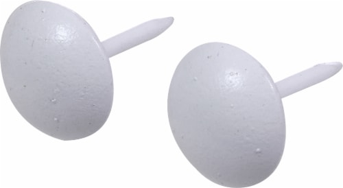 Hillman Round Head Large Furniture Nails - 25 Pack - White Perspective: front