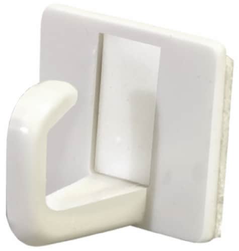 Hillman Adhesive Plastic Cup Hooks - White Perspective: front
