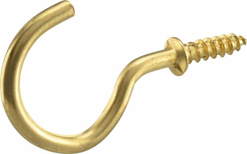 Hilman Brass Cup Hooks - 8 pk Perspective: front
