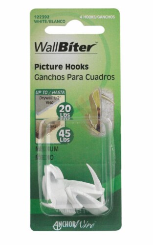 Hillman WallBiter Brass-Plated Small Picture Hook 45 lb 4 pk