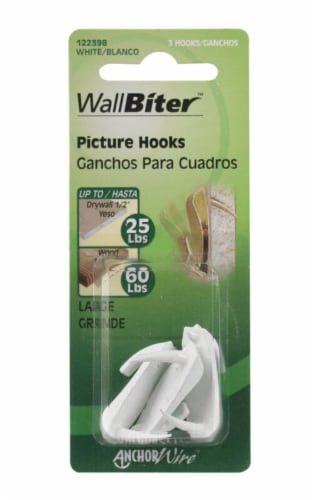 Hillman WallBiter Brass-Plated Large Picture Hook 60 lb 3 pk Hillman WallBiter Brass-Plated Large Picture Hook 60 lb 3 pk
