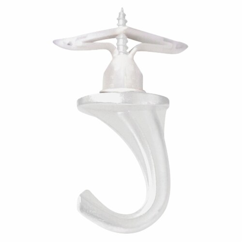 Hillman White Ceramic/Zinc Large Versa Hook 35 lb. Drywall; 75 lb. Wood 1 pk Hillman White Ceramic/Zinc Large Versa Hook 35 lb. Drywall; 75 lb. Wood 1 pk
