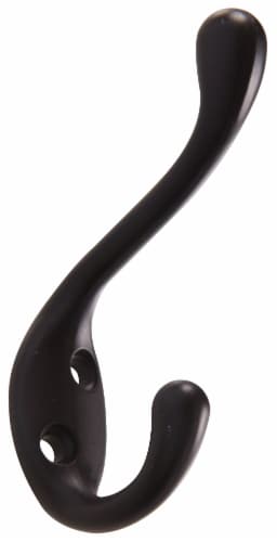 Hillman Hardware Essentials Heavy Duty Coat and Hat Hook - Black Perspective: front
