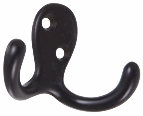 Hillman PB Double Clothes Hook - Oil Rubbed Bronze Perspective: front