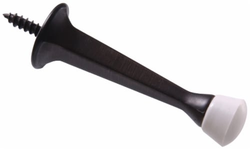 Hillman Hardware Essentials Square Rigid Door Stops - Black Perspective: front