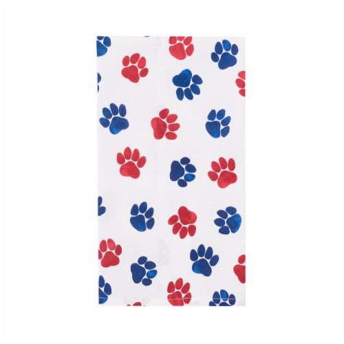 Patriotic Dog Paw 4th of July Kitchen Towel Perspective: front