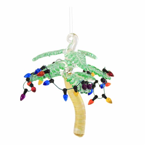Holiday Ornament Palm Tree Glass Arecales 62202 Perspective: front