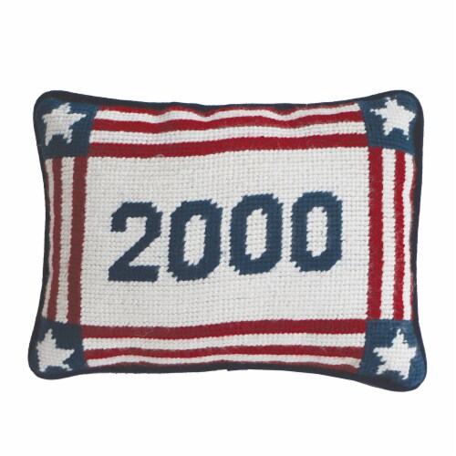 6.5 x 9 2000 July 4th Needlepoint Petite Throw Pillow Perspective: front