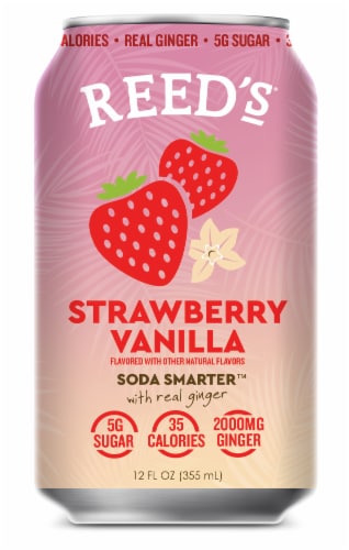 Reed's® Strawberry Vanilla Functional Soda Perspective: front