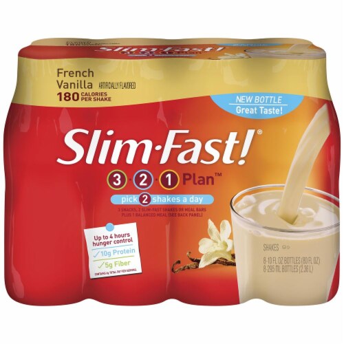Slim Fast 3-2-1 Plan French Vanilla Shakes Perspective: front