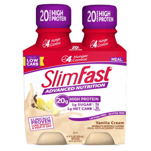 SlimFast® Advanced Nutrition Vanilla Cream Meal Replacement Shakes Perspective: front