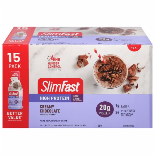 SlimFast® Advanced Nutrition Creamy Chocolate Meal Replacement Shakes Perspective: front