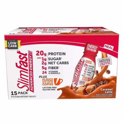SlimFast® Advanced Energy Caramel Latte Flavor Meal Replacement Shake Perspective: front