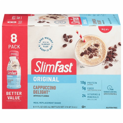 SlimFast Original Cappuccino Delight Meal Replacement Shakes Perspective: front