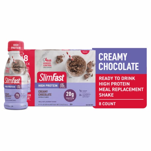 SlimFast High Protein Creamy Chocolate Meal Replacement Shakes Perspective: front