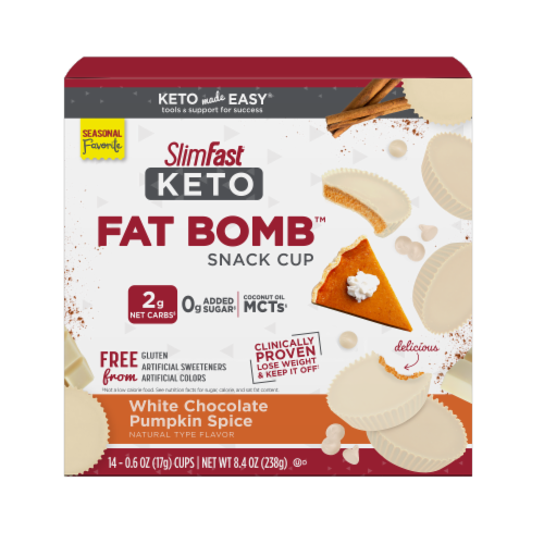 SlimFast Keto Fat Bomb - White Chocolate Pumpkin Perspective: front