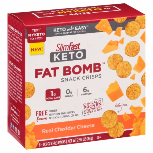 SlimFast® Keto Cheddar Cheese Crisps Perspective: front
