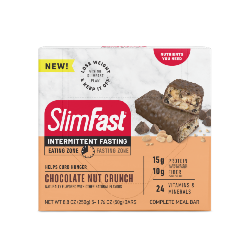 SlimFast® Intermittent Fasting Chocolate Nut Crunch Meal Bar Perspective: front