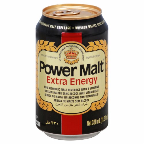 Power Malt Energy Alcohol Free Beverage Perspective: front