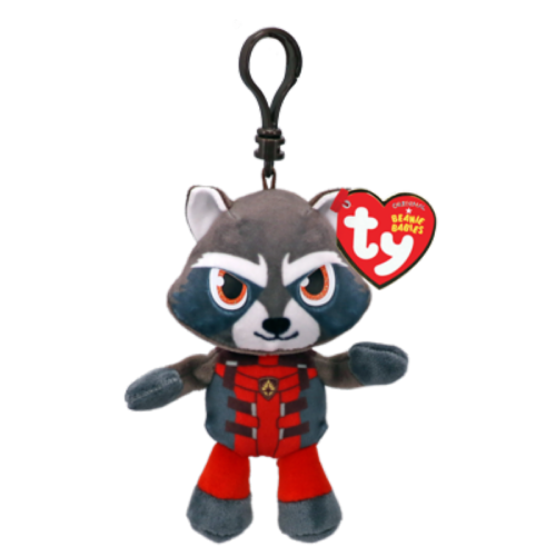 Ty Inc Rocket Racoon Floppy Clip Perspective: front