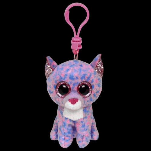 Ty Inc Cassidy Cat Lavender Clip Perspective: front
