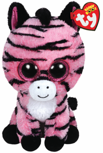 Ty Beanie Boos Zoey Plush Zebra - Pink/Black Perspective: front