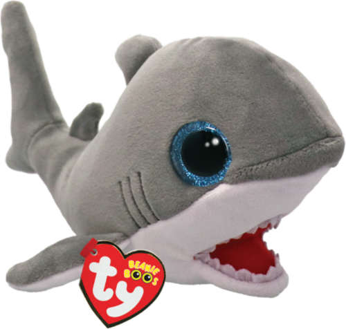Beenie Boo's Finnegan the Gray Shark Plush Perspective: front