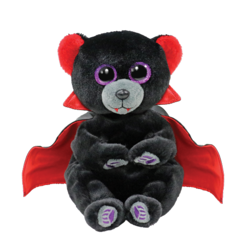 Ty Inc Bearla Black Bear Vampire Plush Perspective: front