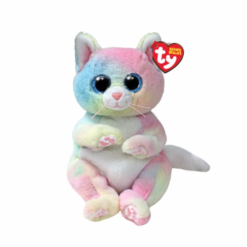 TY Beenie Bellies Jenni The Rainbow Cat Plush Perspective: front