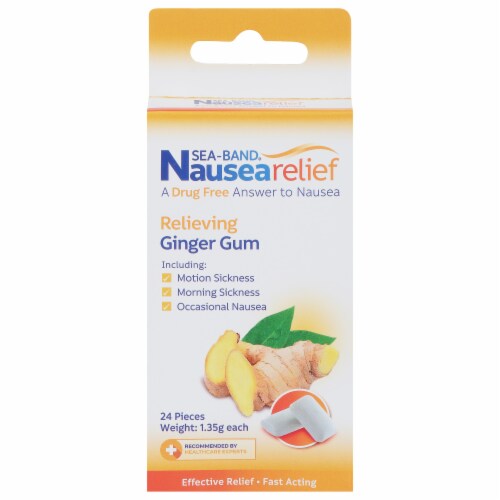 Sea-Band® Anti-Nausea Ginger Gum Perspective: front