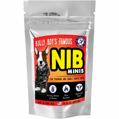 Bully Boy's Beef Training Nibs Minis Dog Treats Perspective: front
