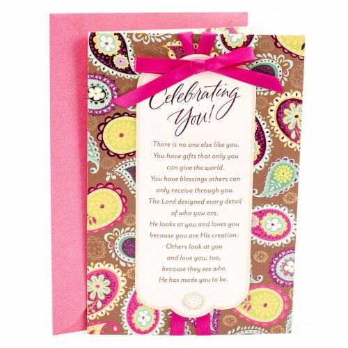Hallmark  Mahogany Religious Birthday Card - Paisley Pattern Perspective: front