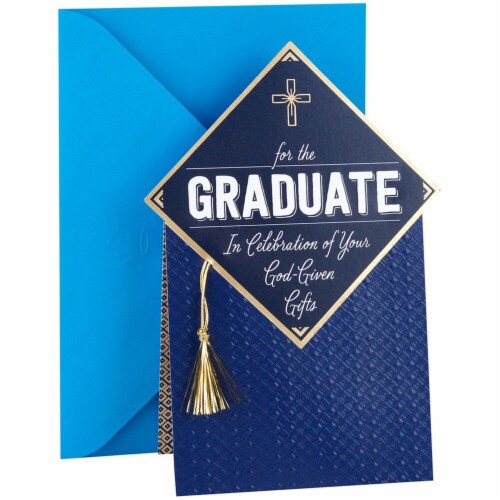 Hallmark  Mahogany Religious Graduation Card - Gold Tassel Your God-Given Gifts Perspective: front