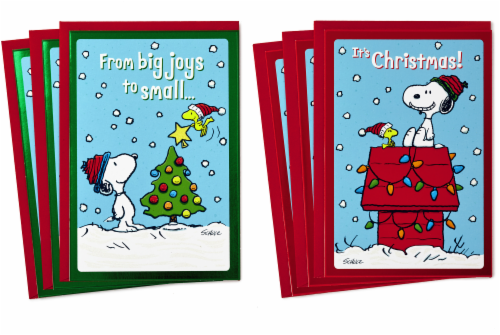 Hallmark Peanuts Christmas Cards Assortment Perspective: front