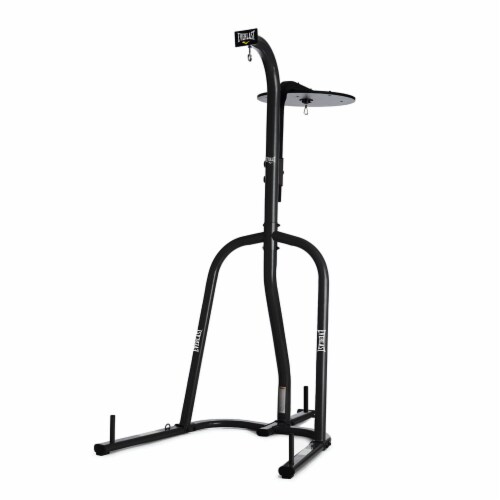Everlast 2 Station Dual Heavy Duty Powder Coated Steel Heavy and Speed Bag Stand Perspective: front