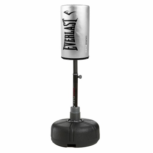 Everlast OmniFlex Adjustable Freestanding Workout Boxing Punching Bag, Silver Perspective: front