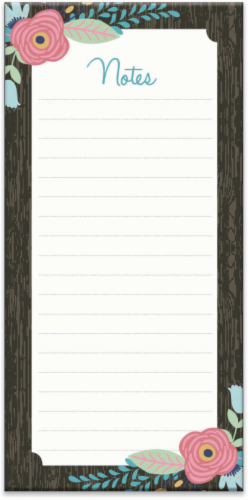 C.R. Gibson Floral Magnetic List Pad Perspective: front
