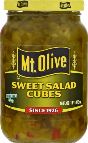 Mt. Olive Sweet Salad Cube Pickles Perspective: front