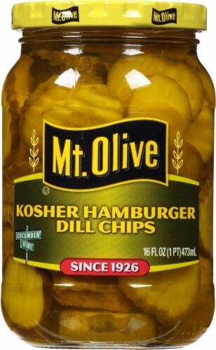 Mt. Olive Kosher Hamburger Dill Pickle Chips Perspective: front