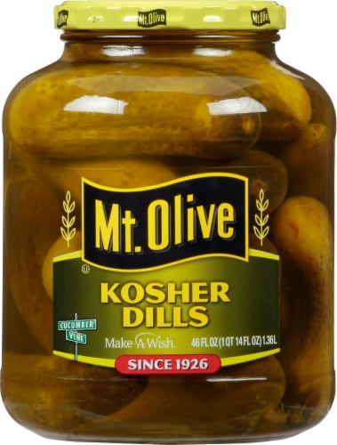 Mt. Olive Kosher Dills Pickles - 46 fl oz jar Perspective: front